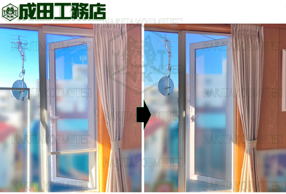 ロール網戸をスライド網戸に交換②