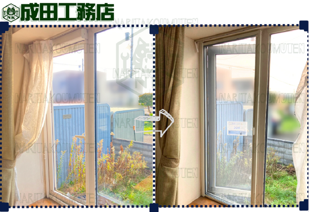 ロール網戸をスライド網戸に交換③