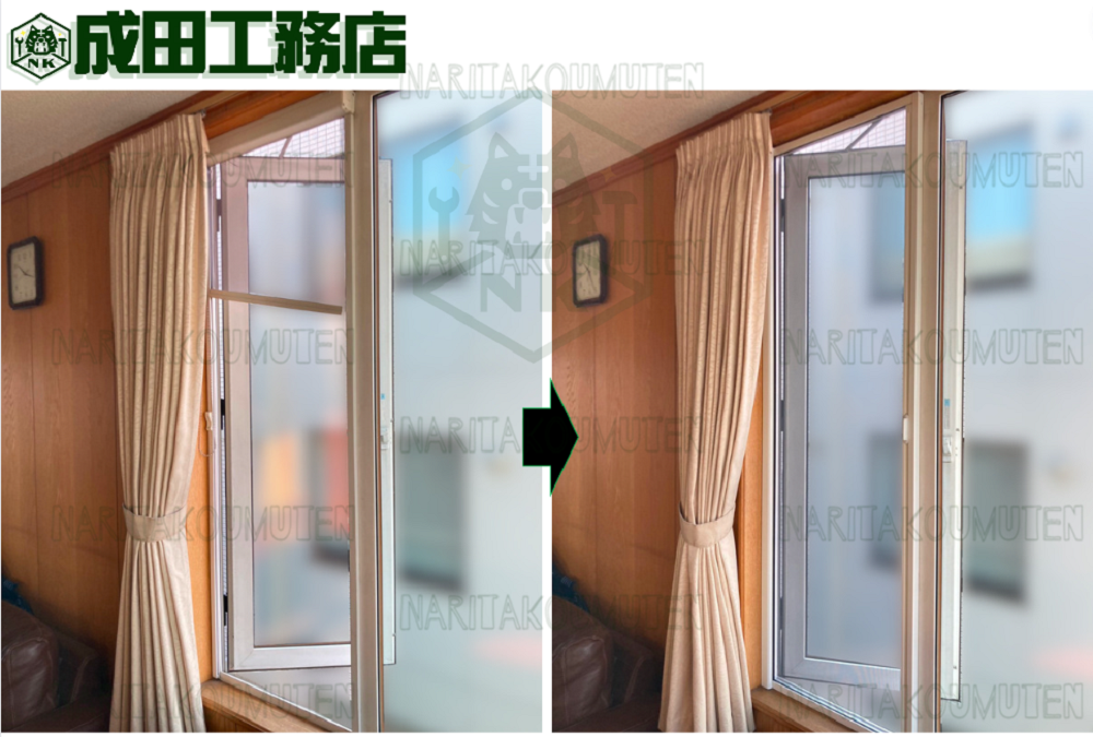 ロール網戸をスライド網戸に交換③